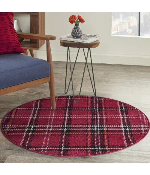 Nourison Home Grafix Red GRF03 3ft. x Round Round Rug