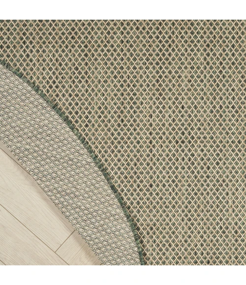 Nourison Home Courtyard Green COU01 5ft. x Round Round Rug