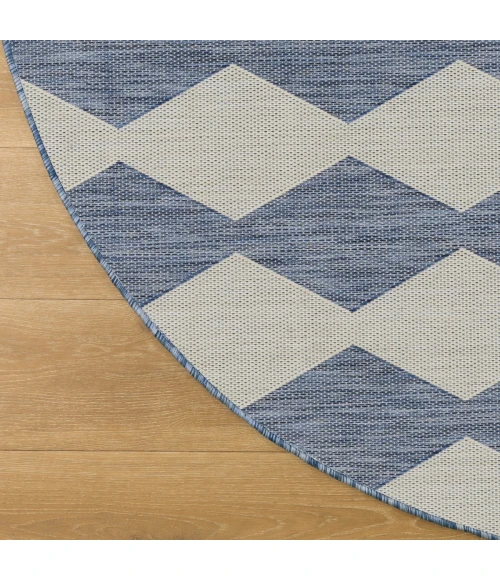 Nourison Positano Navy Blue POS04 8 ft. X Round Rug
