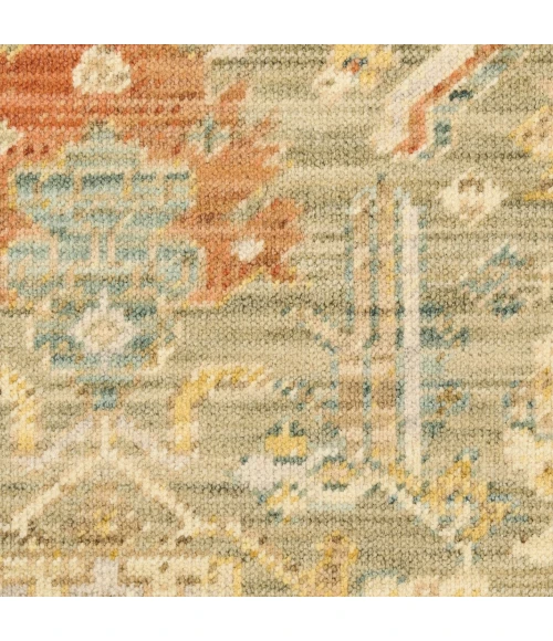 Nourison Home Antique Bloom Green ANB02 2ft.4in. x 12ft. Rect. Rug