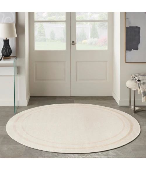 Nourison Home Nourison Essentials Ivory Gold NRE02 8 ft. Round Rug