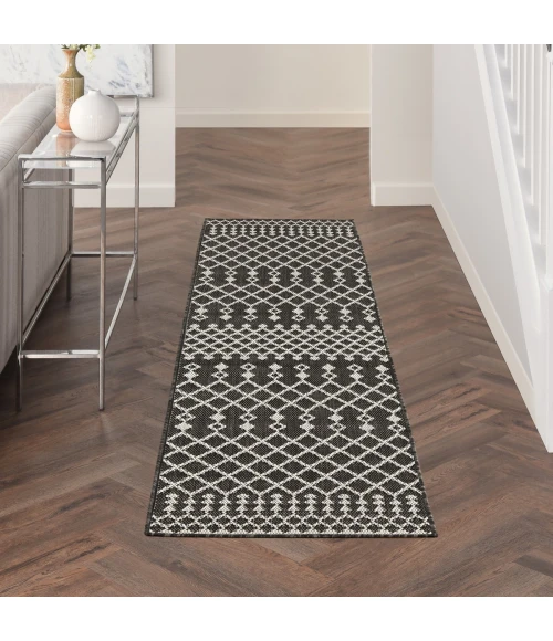 Nourison Positano Black POS02 2 ft. X 6 ft. Rect. Rug