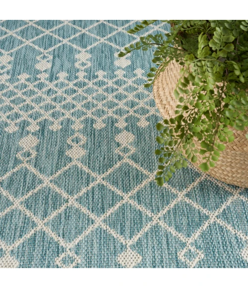 Nourison Positano Aqua POS02 6 ft. X 9 ft. Rect. Rug