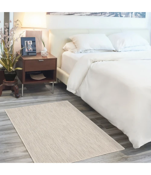 Nourison Courtyard Area Rug COU01 Ivory Silver 3' x 5'