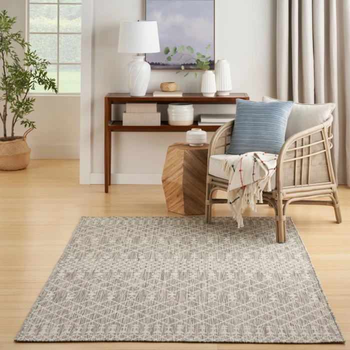 Nourison Positano Light Grey POS02 6 ft. X 9 ft. Rect. Rug