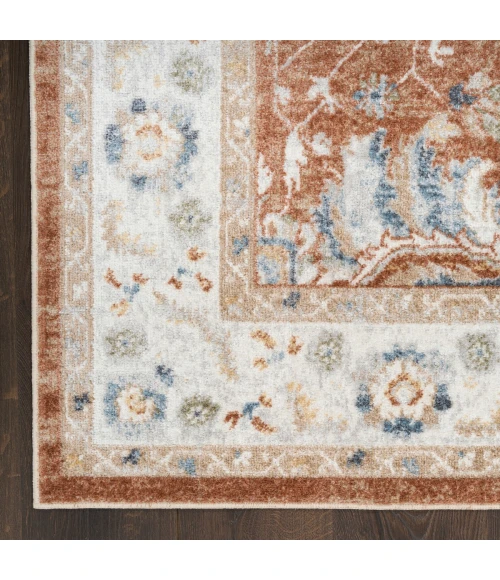 Nourison Astra Machine Washable Rust Ivory ASW20 2 ft. x 6 ft. Rect. Rug