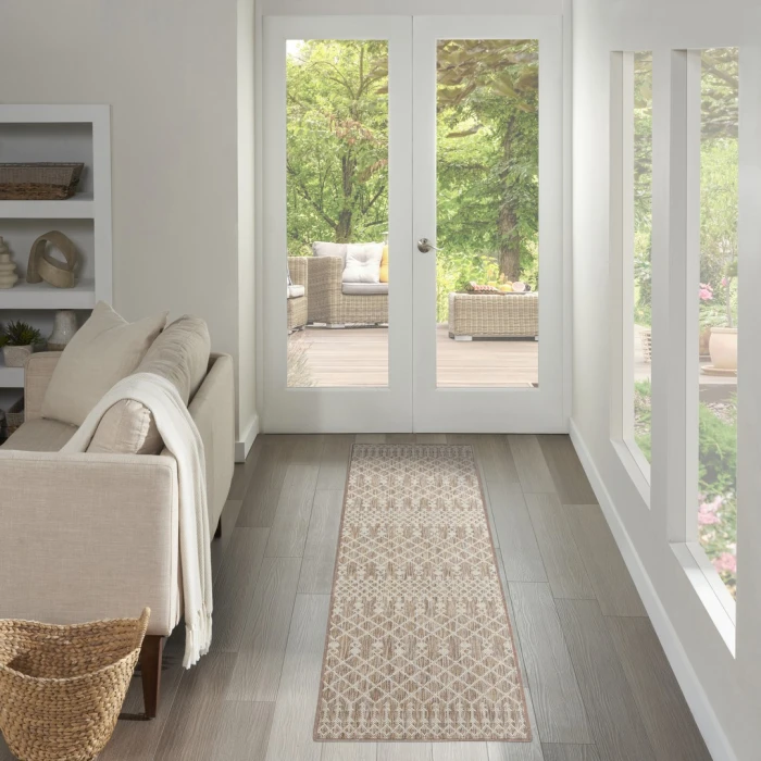 Nourison Positano Beige POS02 2ft.2in. x 10ft. Rect. Rug