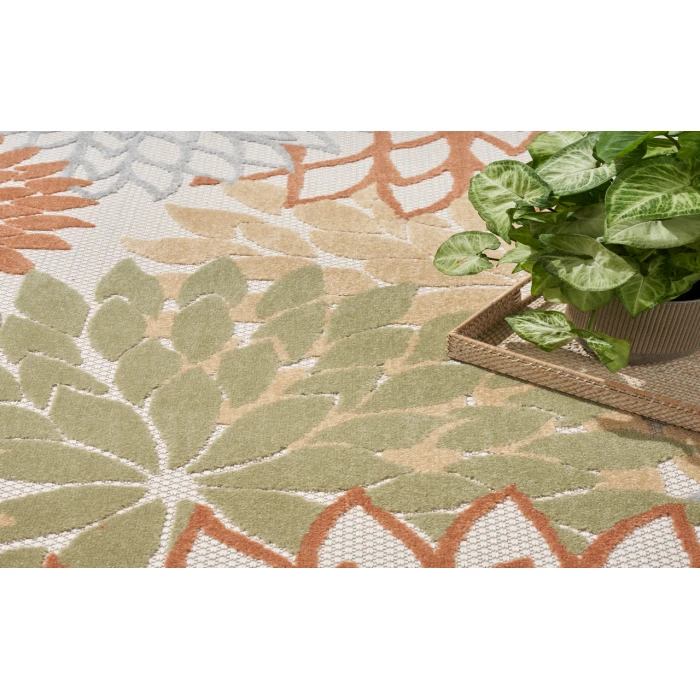 Nourison Aloha Ivory Multicolor ALH05 5 ft. 3 in. X 7 ft. 5 in. Rectangle Rug