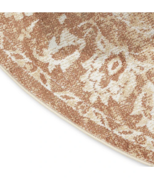 Nourison Home Astra Machine Washable Brown ASW12 5ft.3in. x Round Round Rug