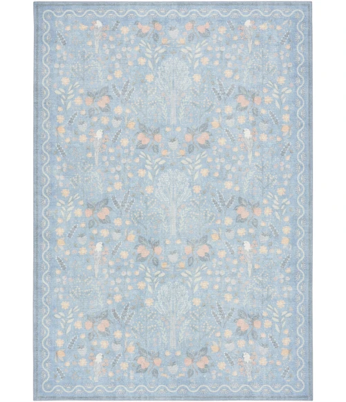 Nourison Home Botanical Washables Blue BOT04 7ft.6in. x 9ft.10in. Rect. Rug