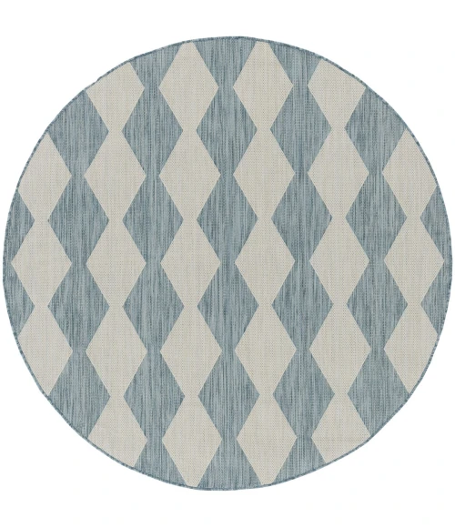 Nourison Positano Aqua POS04 6 ft. X Round Rug