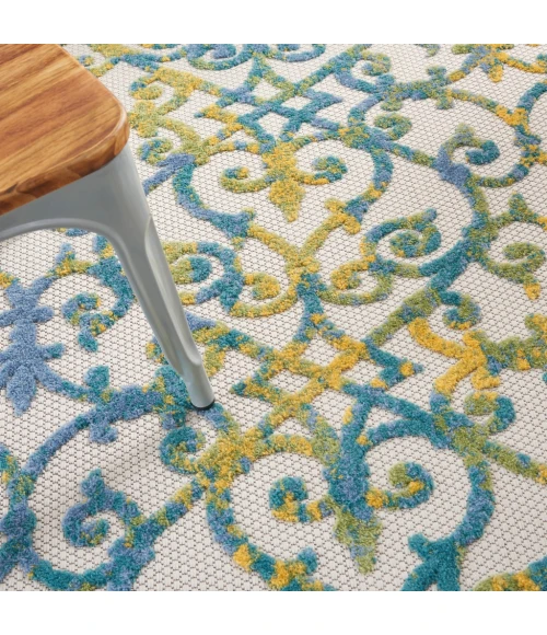 Nourison Aloha Indoor/Outdoor Area Rug ALH21-Ivory Blue