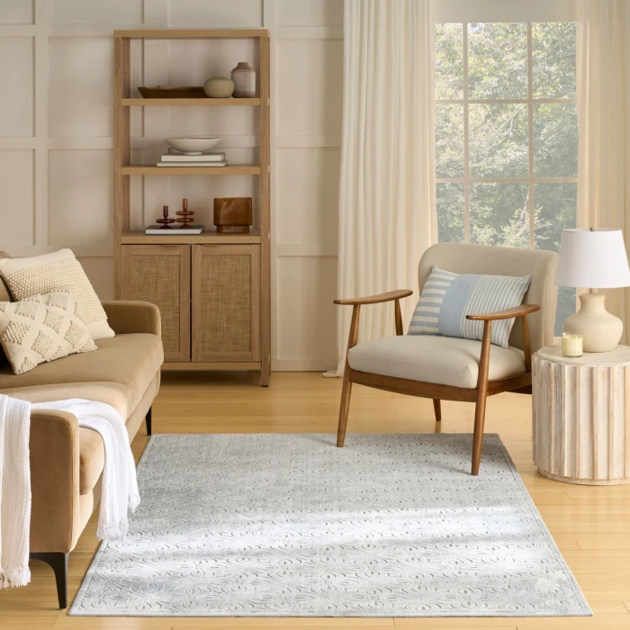 Nourison Washable Charm Blue Ivory WCH03 4 ft. X 6 ft. Rect. Rug