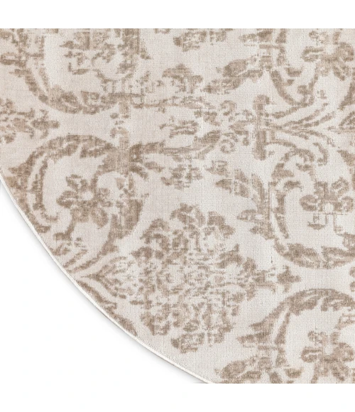 Nourison Jubilant Ivory Beige JUB09 5 ft. 3 in. X Round Rug