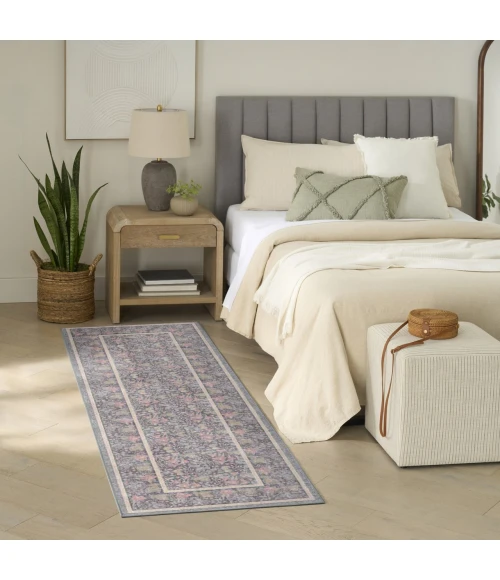 Nourison Home Botanical Washables Grey BOT03 2ft. x 6ft. Rect. Rug