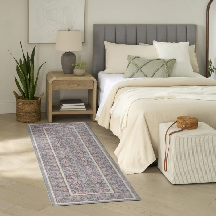 Nourison Home Botanical Washables Grey BOT03 2ft. x 6ft. Rect. Rug