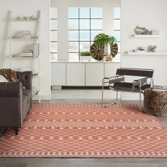 Nourison Positano Terracotta POS02 8 ft. X 10 ft. Rect. Rug