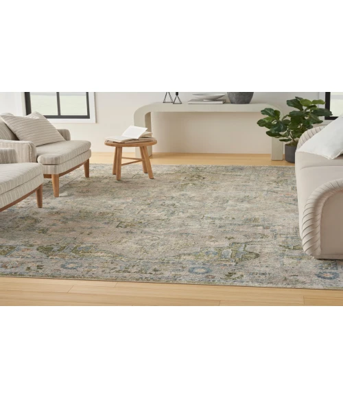 Nourison Astra Machine Washable Blue Green ASW12 7 ft. 10 in. X 10 ft. Rectangle Rug