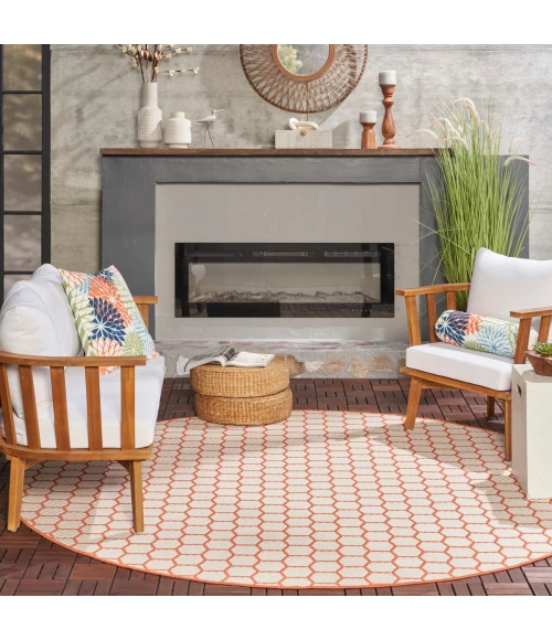 Nourison Twist Reversible Coral TWS01 8 ft. X Round Rug