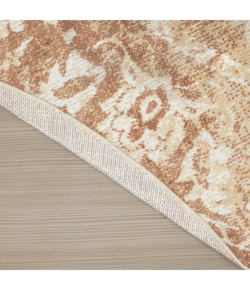 Nourison Home Astra Machine Washable Brown ASW12 5ft.3in. x Round Round Rug