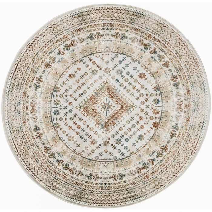 Nourison Thalia Beige Multicolor THL04 5ft.3in. x Round Rug