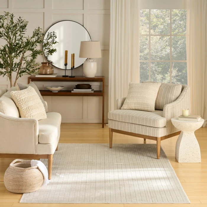 Nourison Washable Charm Ivory WCH02 6 ft. X 9 ft. Rect. Rug