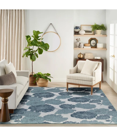Nourison Garden Oasis Blue GOA04 10 ft. X 14 ft. Rect. Rug