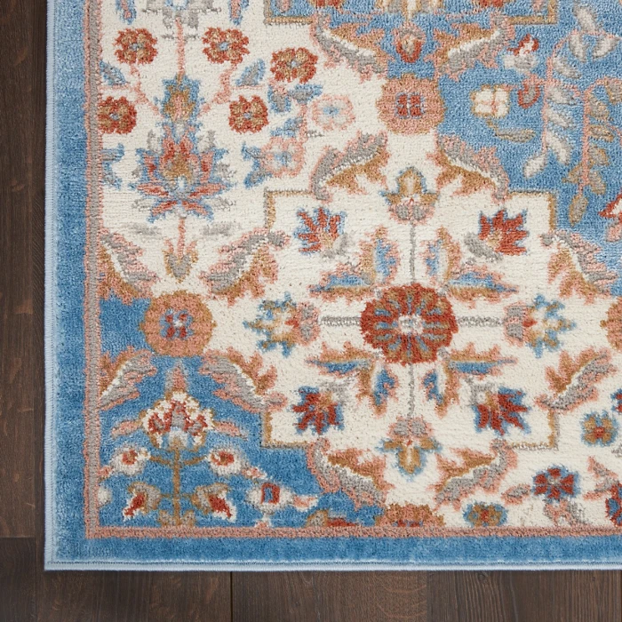 Nourison Elation Area Rug ETN08 Ivory Blue 7'10" x 9'10"