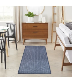 Nourison Home Horizon Indoor/Outdoor HOZ02 Navy 2 ft. X 6 ft. Area Rug