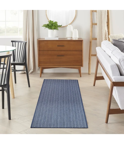 Nourison Horizon Indoor/Outdoor Navy HOZ02 2 ft. X 6 ft. Rect. Rug