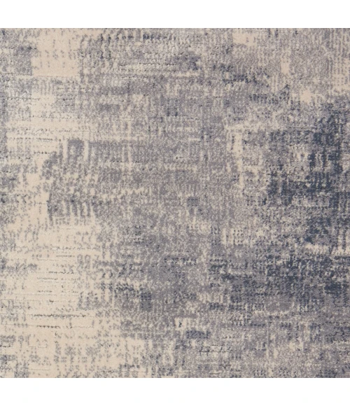 Nourison Rustic Textures Area Rug RUS02 Blue/Ivory 5'3" Round