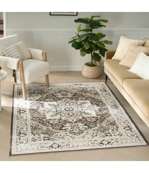 Nourison Dekor Brown Ivory DEK08 4 ft. X 6 ft. Rect. Rug