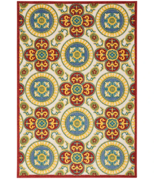 Nourison Aloha Area Rug ALH30 Red/Multi