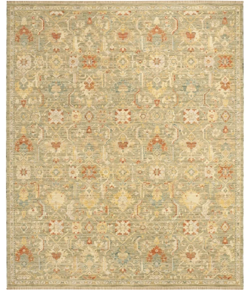 Nourison Home Antique Bloom Green ANB02 5ft.6in. x 8ft.6in. Rect. Rug