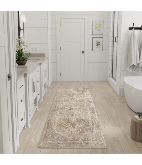 Nourison Astra Machine Washable Rust Multicolor ASW11 2 ft. 2 in. X 8 ft. Rect. Rug