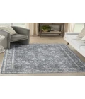 Nourison Astra Machine Washable Dark Blue ASW16 5 ft. 3 in. X 7 ft. Rectangle Rug