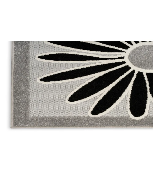 Nourison Aloha Black White ALH33 2 ft. 3 in. X 8 ft. Rectangle Rug