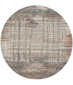 Nourison Home Rustic Textures RUS12 Grey Multicolor 5 ft. 3 in. Round Area Rug