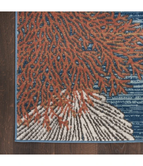 Nourison Seaside Blue Multicolor SDS04 6 ft. Rect. Rug