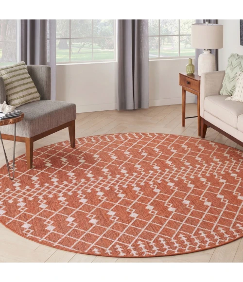 Nourison Positano Terracotta POS02 6ft. Round Rug
