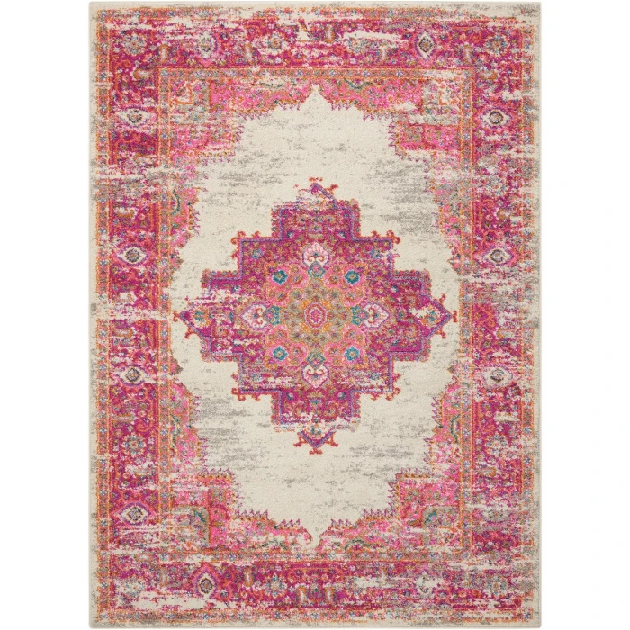 Nourison Passion Area Rug PSN03-Ivory/Fuchsia