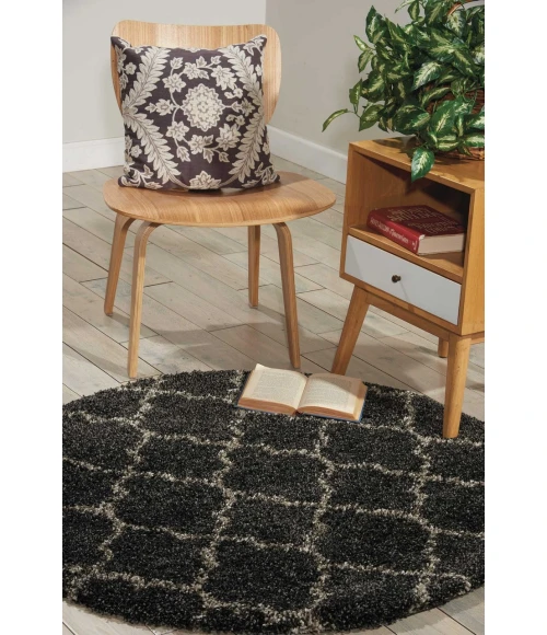 Nourison Amore Round Area Rug AMOR2-Charcoal