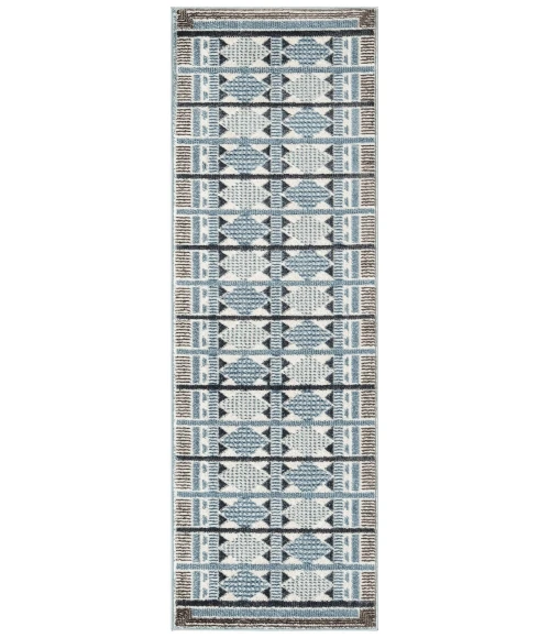 Nourison Nordic Blue NRC06 2 ft. X 6 ft. Rect. Rug