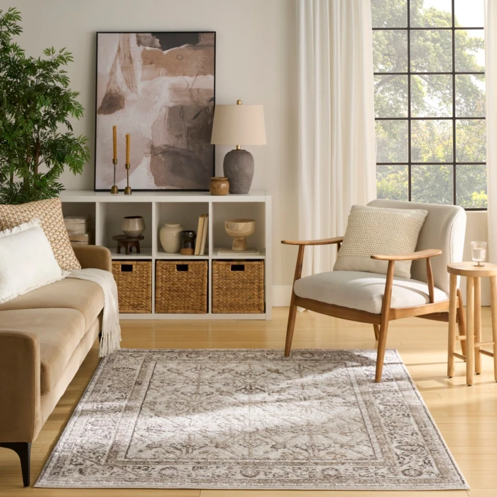 Nourison Dekor Ivory Brown DEK03 5 ft. 3 in. X 7 ft. Rect. Rug