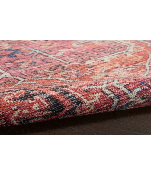 Nicole Curtis Machine Washable Series 1 Brick SR102 5 ft. 3 in. Round Rug