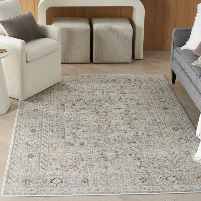 Nourison Oushak Home Light Grey OUS02 6 ft. X 9 ft. Rect. Rug