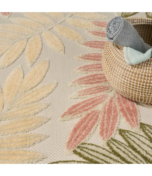 Nourison Aloha Ivory Rose ALH18 5 ft. 3 in. X 7 ft. 5 in. Rect. Rug