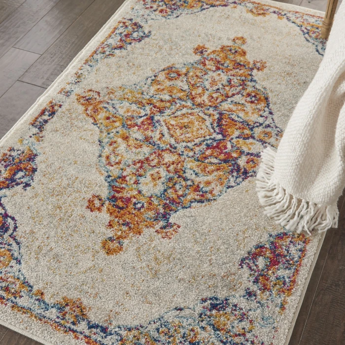 Nourison Persian Vintage Ivory Multicolor PRV02 3ft.3in. x 5ft.3in. Rect. Rug