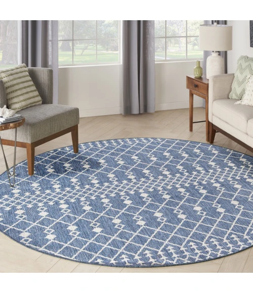 Nourison Positano Navy Blue POS02 4ft. Round Rug