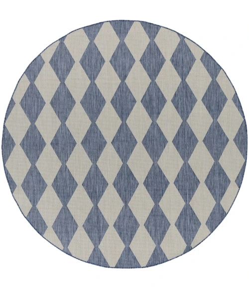 Nourison Positano Navy Blue POS04 8 ft. X Round Rug
